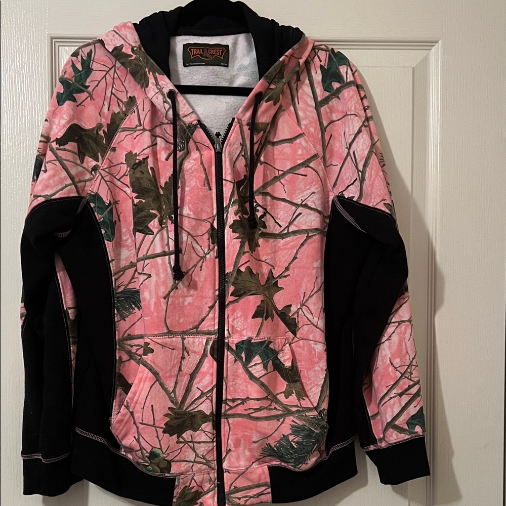 Pink Camo Zip-Up Hoodie